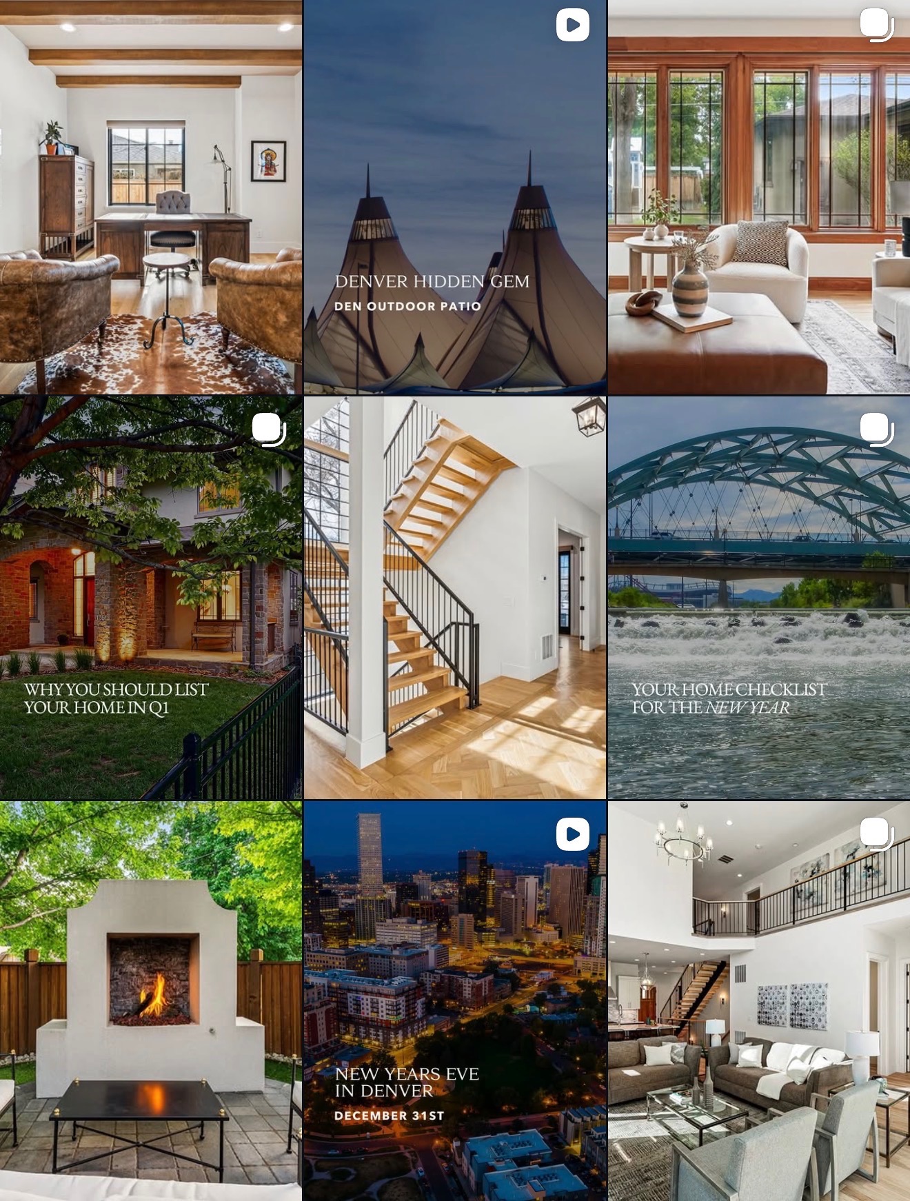 Luxury real estate Instagram feed after